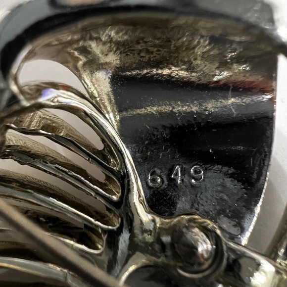 Vintage Marbourx ( Marcel Boucher) Brooch stamped # 649  Silver tone Rhinestones - Picture 6 of 7